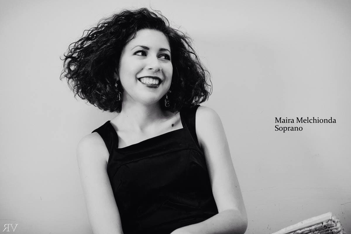 Maira Melchionda — black and white studio portrait, soprano